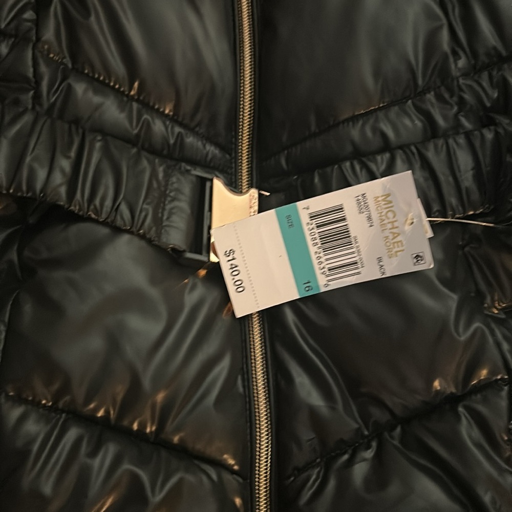 Brand New with Tags Michael Kors Big Girls Black Winter Coat Size 16 - Picture 5 of 8